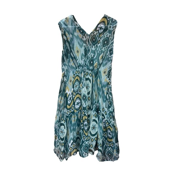 Antonelli Firenze Green Linen Silk Blend Sleeveless Mini Dress Size 40 - Picture 2 of 9